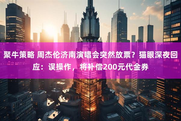 聚牛策略 周杰伦济南演唱会突然放票？猫眼深夜回应：误操作，将补偿200元代金券